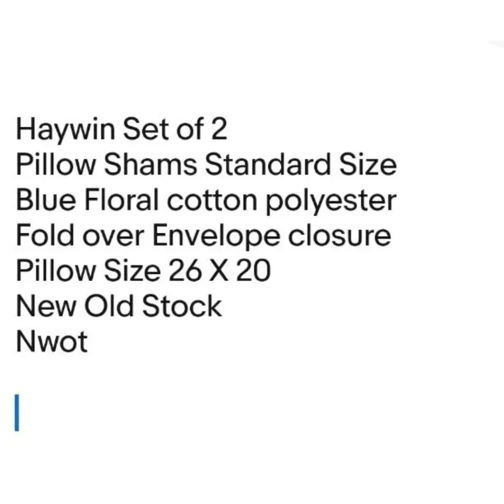 Cottage Granny 2 Pillow Shams Woven Blue Floral Feminine Standard Sz Haywin